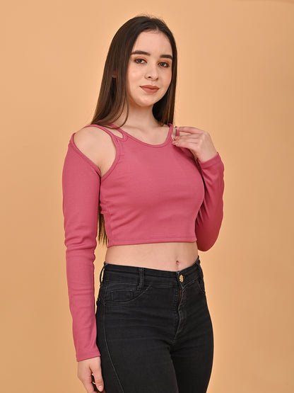 Pink Dusk Dual-Strap Crop Pink Top