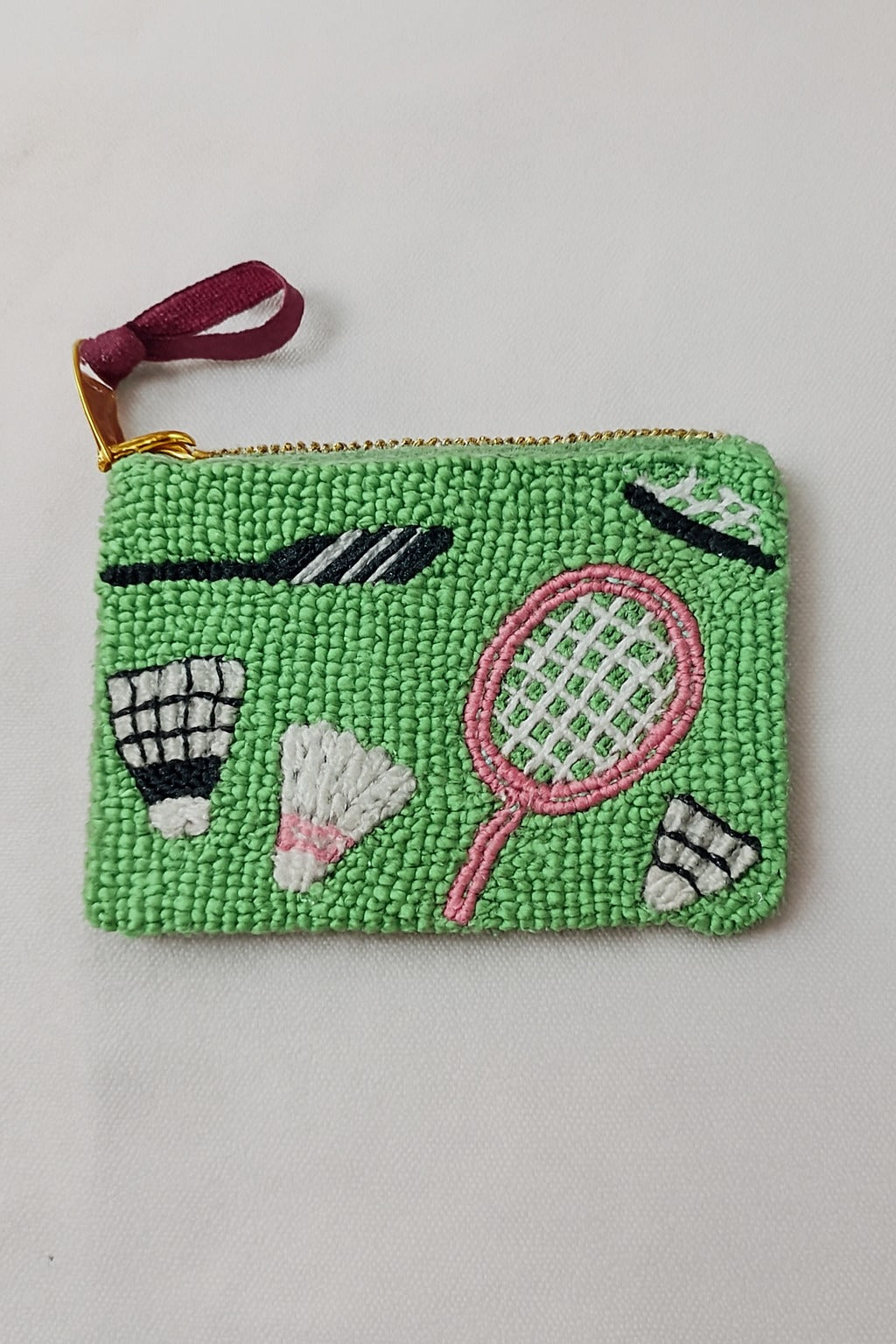 Embroidered Badminton Theme Mini Coin Pouch