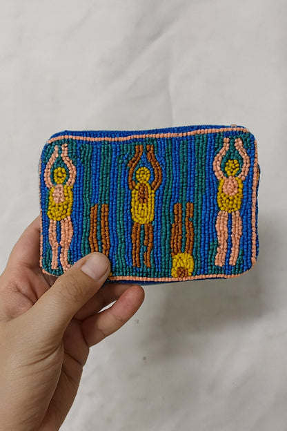 Embroidered Badminton Theme Mini Coin Pouch